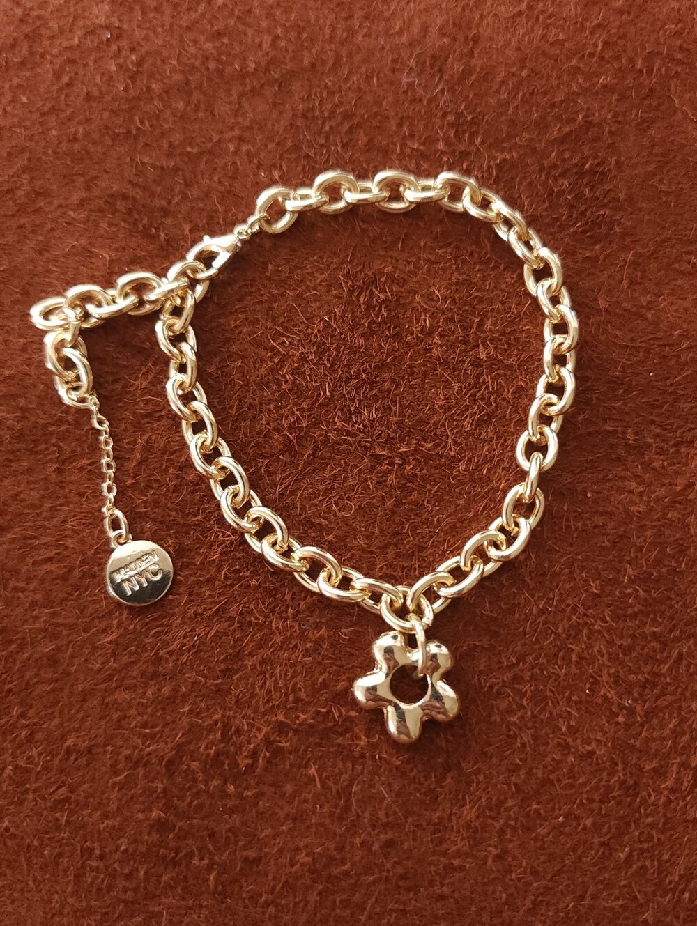 Madden NYC Charm Bracelet Gold Tone Bogo Chic Link Chain Minimalist